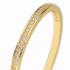 GleamBand 0.07 Carat Round VS1 Lab-Grown Wedding Band in 18K Yellow Gold