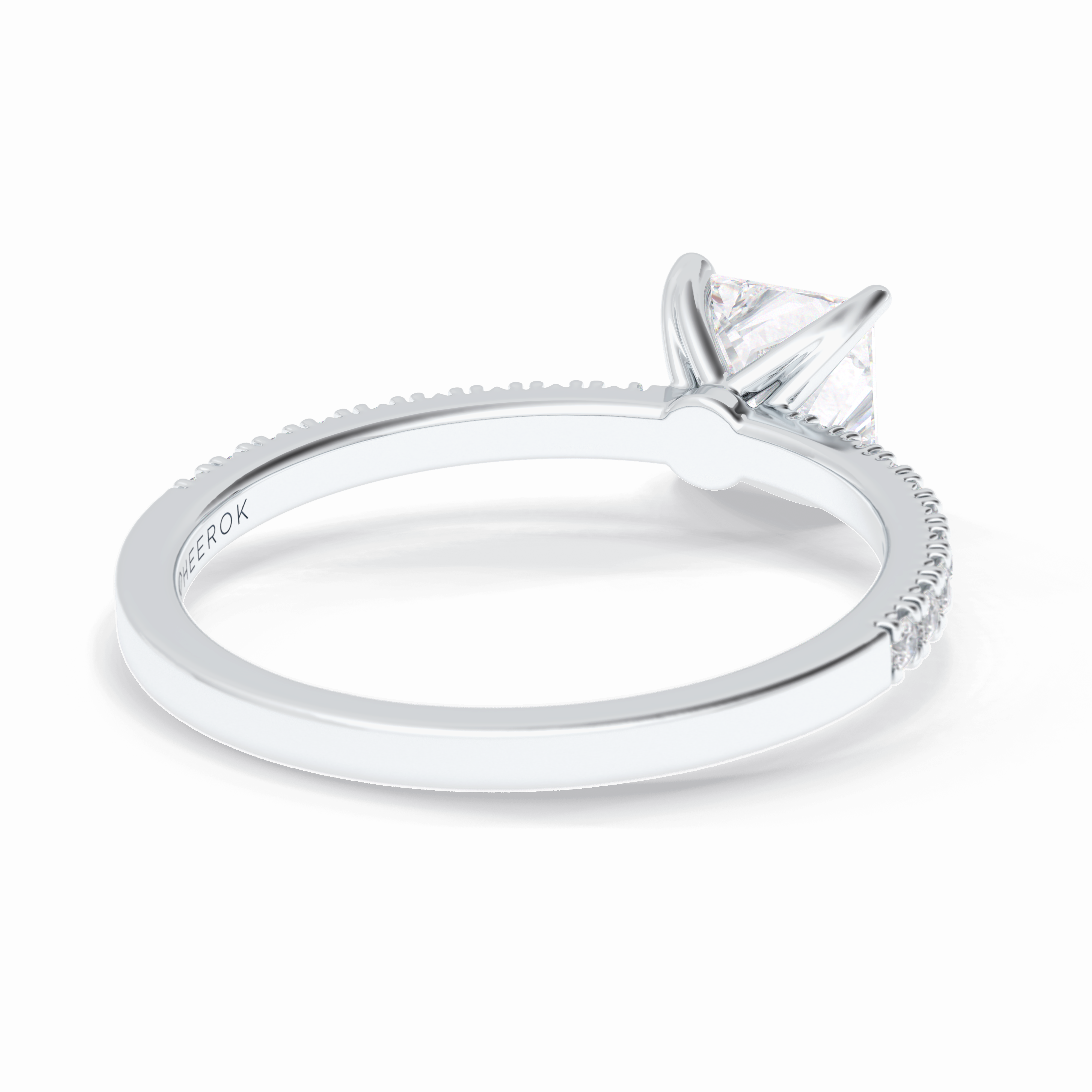Gleaming Pinnacle 0.75 Carat Princess VS1 Lab-Grown Pave Engagement Ring in 18K White Gold