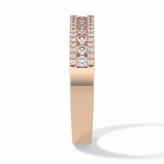 Glimmer Row 0.60 Carat Round VS1 Lab-Grown Wedding Band in 18K Rose Gold