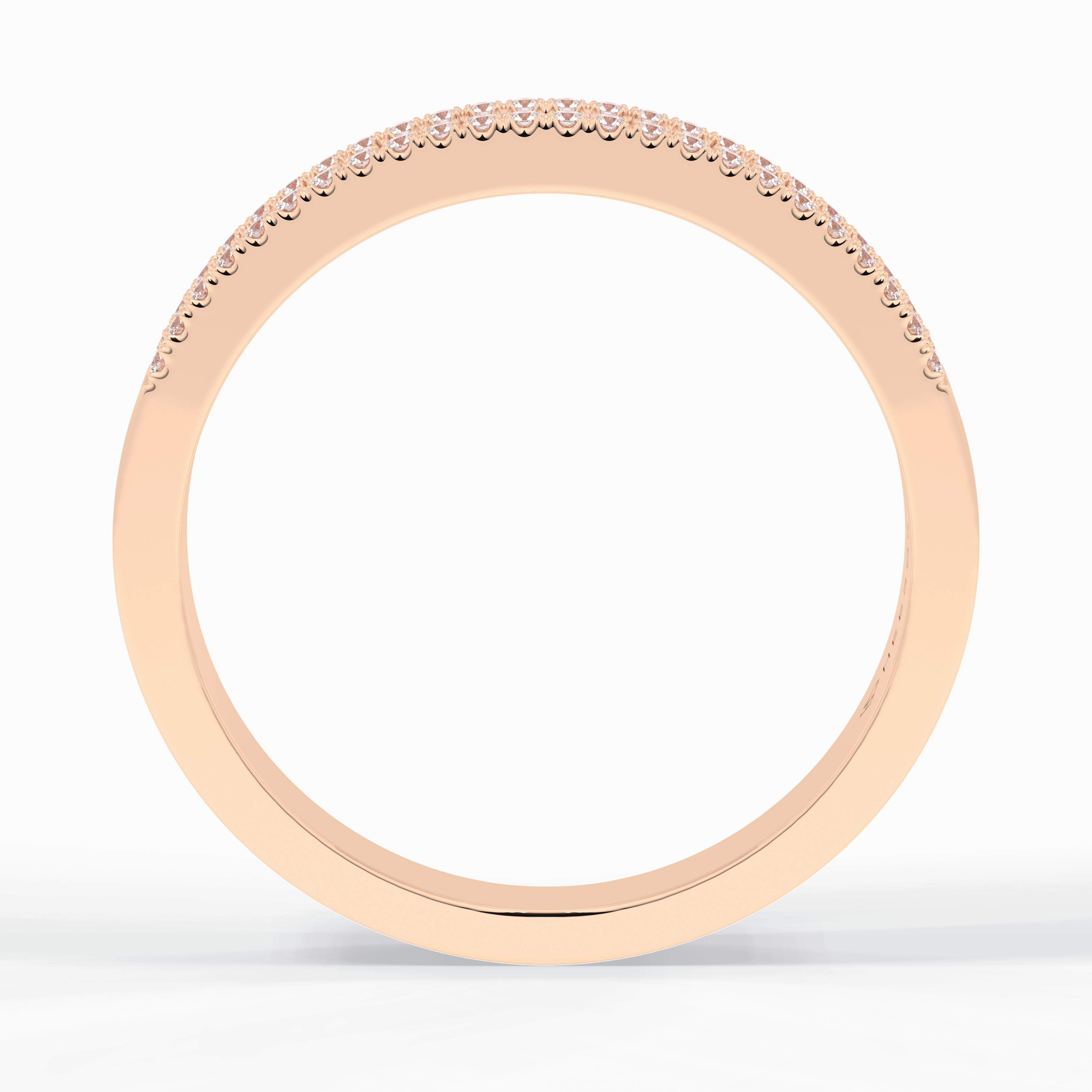 Glimmer Row 0.60 Carat Round VS1 Lab-Grown Wedding Band in 18K Rose Gold