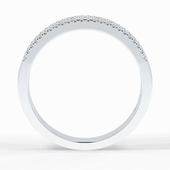 Glimmer Row 0.60 Carat Round VS1 Lab-Grown Wedding Band in 18K White Gold