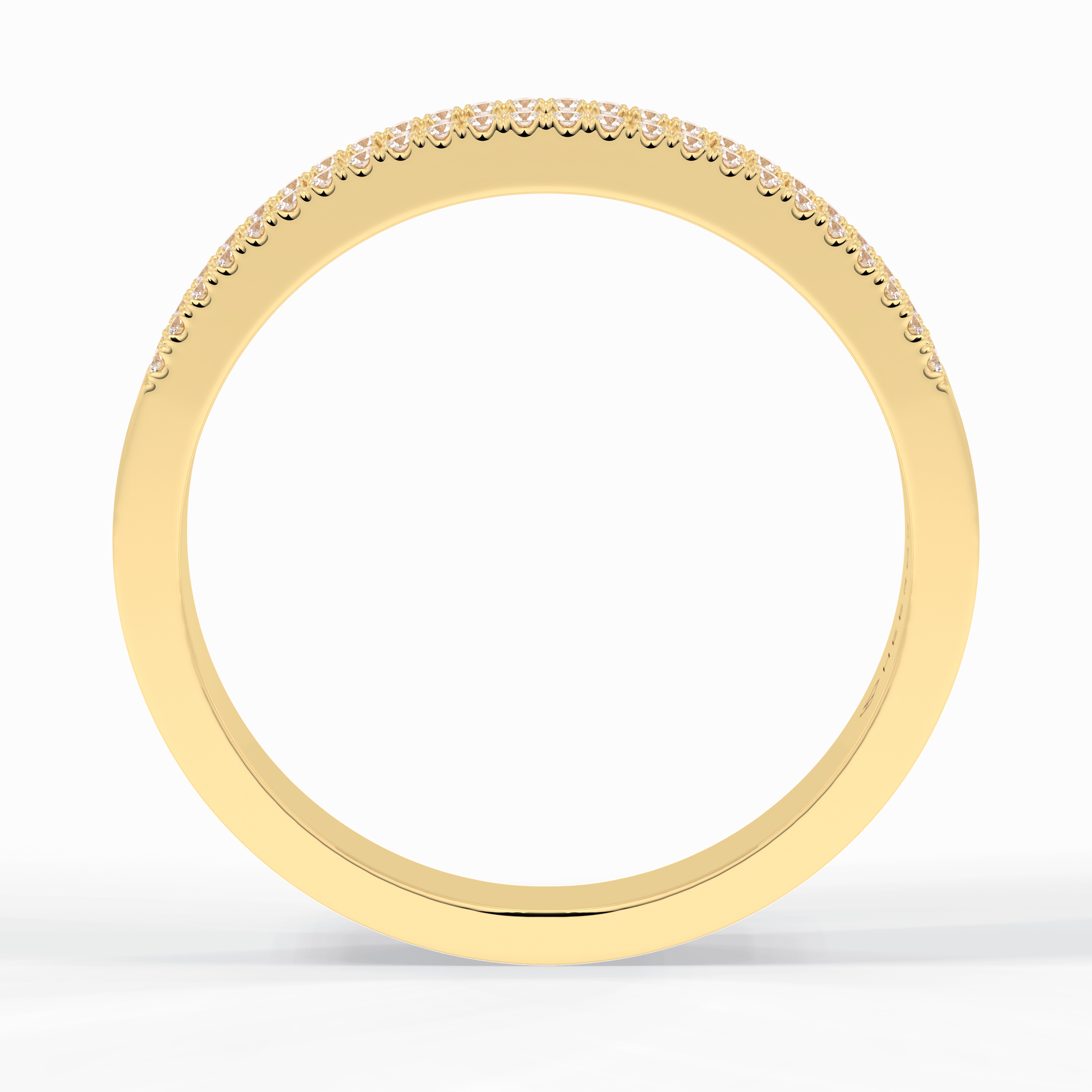 Glimmer Row 0.60 Carat Round VS1 Lab-Grown Wedding Band in 18K Yellow Gold