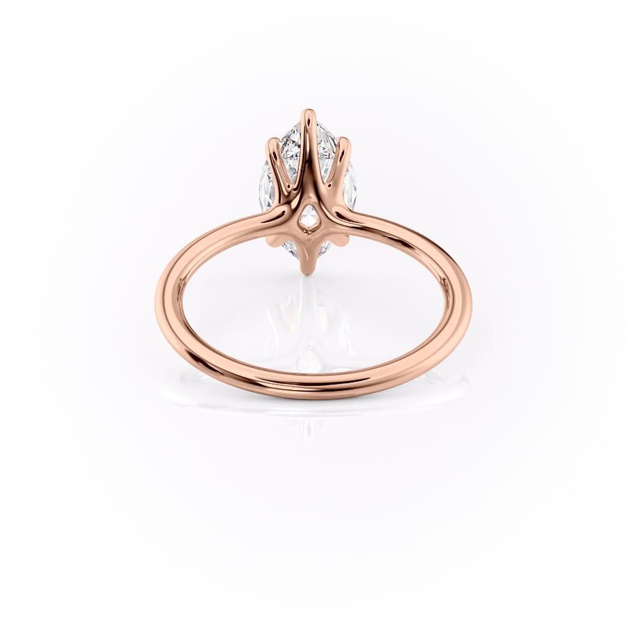 Graceful Marquise 2.04 Carat VVS1 Lab-Grown Solitaire Engagement Ring in 18K Rose Gold Back View