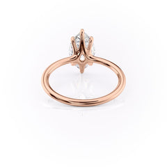 Graceful Marquise 2.04 Carat VVS1 Lab-Grown Solitaire Engagement Ring in 18K Rose Gold Back View