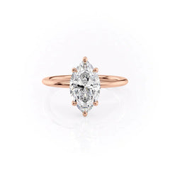 Graceful Marquise 2.04 Carat VVS1 Lab-Grown Solitaire Engagement Ring in 18K Rose Gold Front View