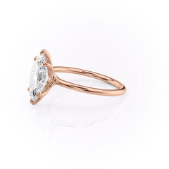 Graceful Marquise 2.04 Carat VVS1 Lab-Grown Solitaire Engagement Ring in 18K Rose Gold Left Side View