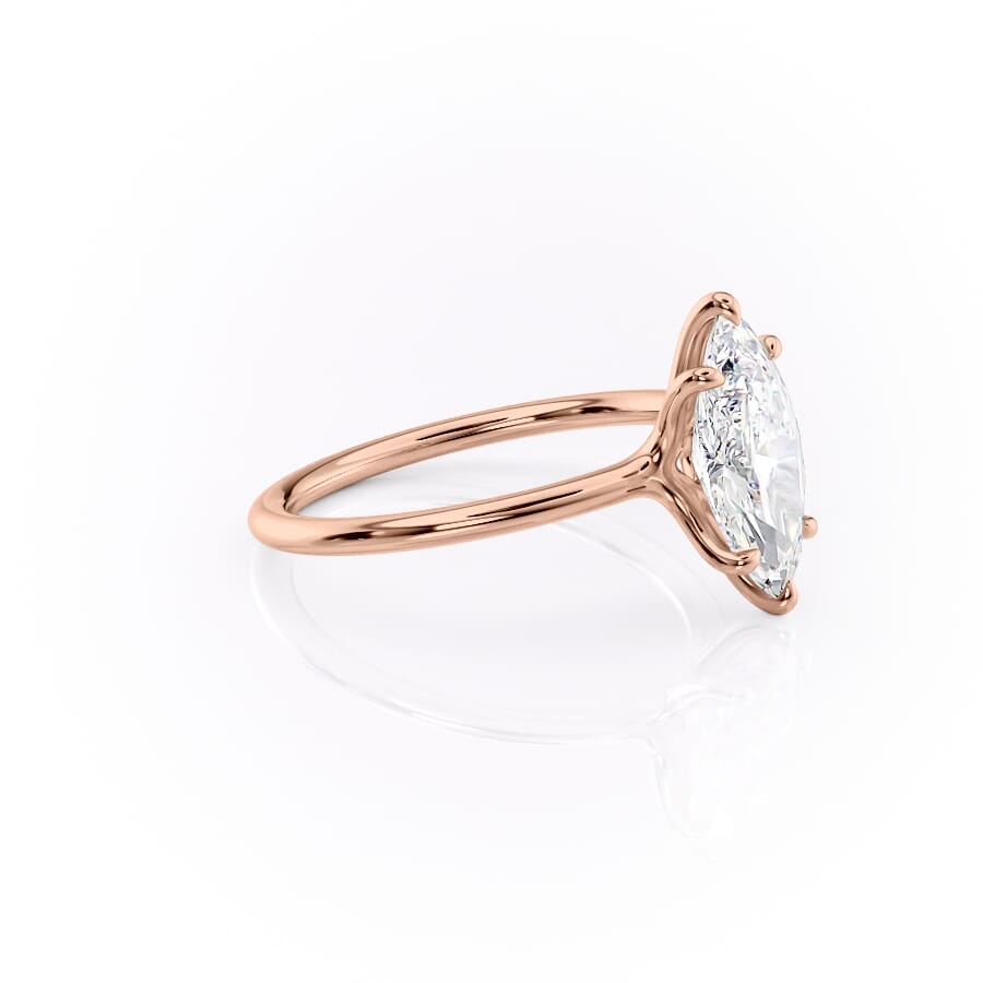Graceful Marquise 2.04 Carat VVS1 Lab-Grown Solitaire Engagement Ring in 18K Rose Gold Right Side View