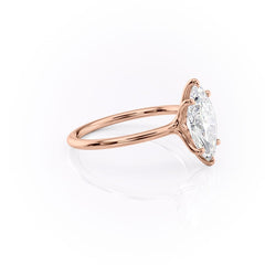 Graceful Marquise 2.04 Carat VVS1 Lab-Grown Solitaire Engagement Ring in 18K Rose Gold Right Side View