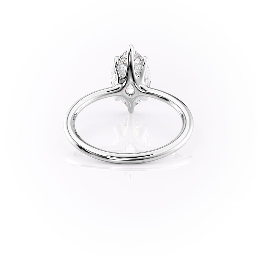 Graceful Marquise 2.04 Carat VVS1 Lab-Grown Solitaire Engagement Ring in 18K White Gold Back Side View