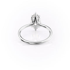 Graceful Marquise 2.04 Carat VVS1 Lab-Grown Solitaire Engagement Ring in 18K White Gold Back Side View