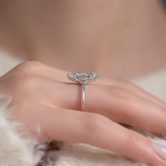 Graceful Marquise 2.04 Carat VVS1 Lab-Grown Solitaire Engagement Ring in 18K White Gold Finger View