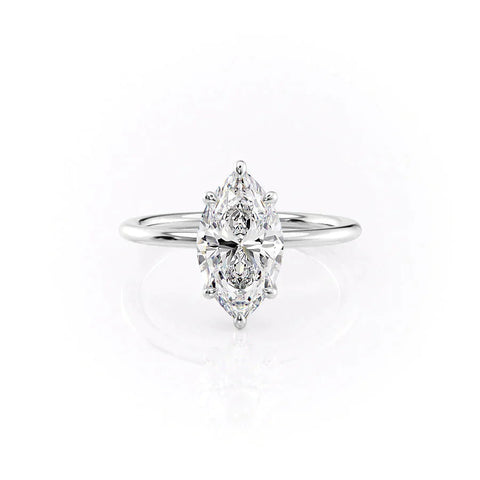 Graceful Marquise 2.04 Carat VVS Lab-Grown Solitaire Engagement Ring in 18K Gold