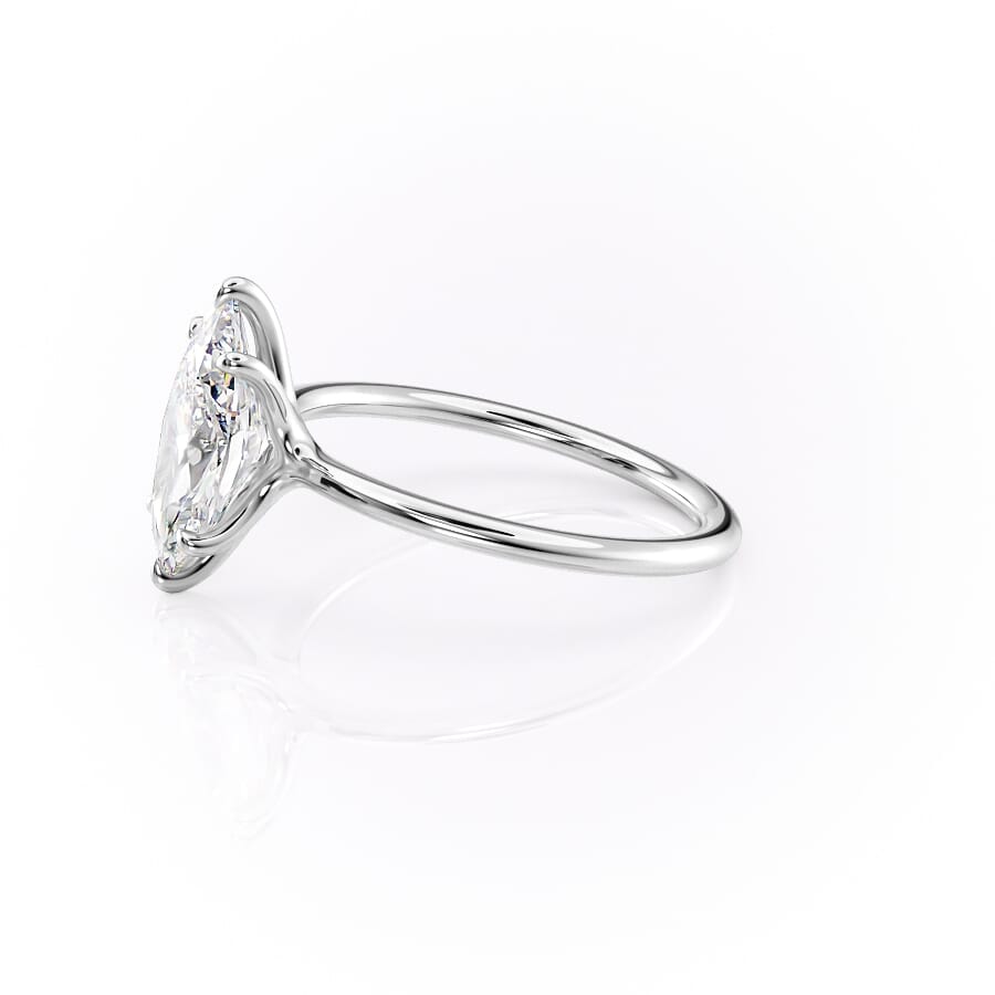 Graceful Marquise 2.04 Carat VVS1 Lab-Grown Solitaire Engagement Ring in 18K White Gold Left Side View