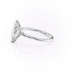 Graceful Marquise 2.04 Carat VVS1 Lab-Grown Solitaire Engagement Ring in 18K White Gold Left Side View