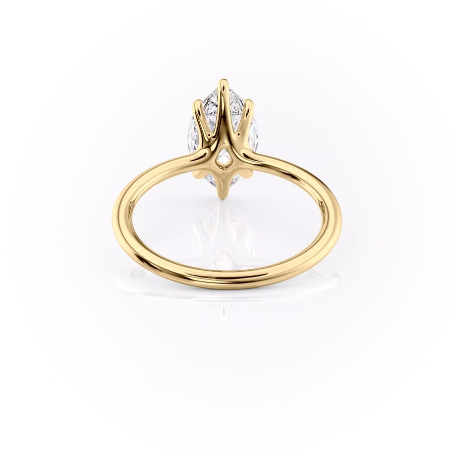 Graceful Marquise 2.04 Carat VVS1 Lab-Grown Solitaire Engagement Ring in 18K Yellow Gold Back View