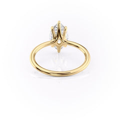 Graceful Marquise 2.04 Carat VVS1 Lab-Grown Solitaire Engagement Ring in 18K Yellow Gold Back View