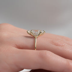 Graceful Marquise 2.04 Carat VVS1 Lab-Grown Solitaire Engagement Ring in 18K Yellow Gold Finger Stand View