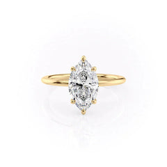 Graceful Marquise 2.04 Carat VVS1 Lab-Grown Solitaire Engagement Ring in 18K Yellow Gold Front View