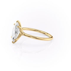 Graceful Marquise 2.04 Carat VVS1 Lab-Grown Solitaire Engagement Ring in 18K Yellow Gold Left View