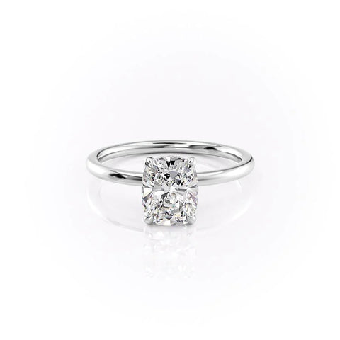 Heavenly Drift Elongated Cushion 2.50 Carat VVS Lab-Grown Hidden Halo Engagement Ring in 18K Gold