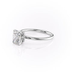 Heavenly Drift Elongated Cushion 2.50 Carat VVS1 Lab-Grown Hidden Halo Engagement Ring in 18K White Gold Left View