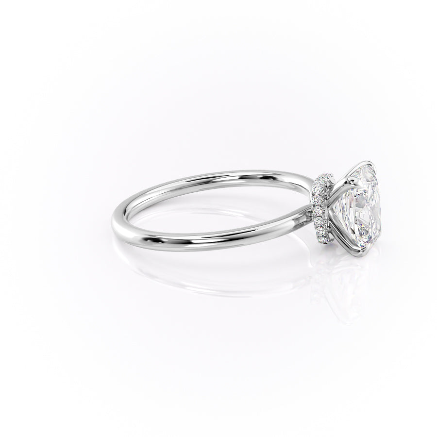 Heavenly Drift Elongated Cushion 2.50 Carat VVS1 Lab-Grown Hidden Halo Engagement Ring in 18K White Gold Right View