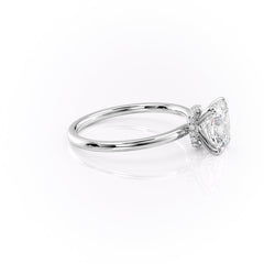 Heavenly Drift Elongated Cushion 2.50 Carat VVS1 Lab-Grown Hidden Halo Engagement Ring in 18K White Gold Right View
