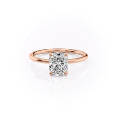 Imperial Grace 2.10 Carat VVS1 Lab‑Grown Elongated Cushion Solitaire Engagement Ring in 18K Rose Gold Front View