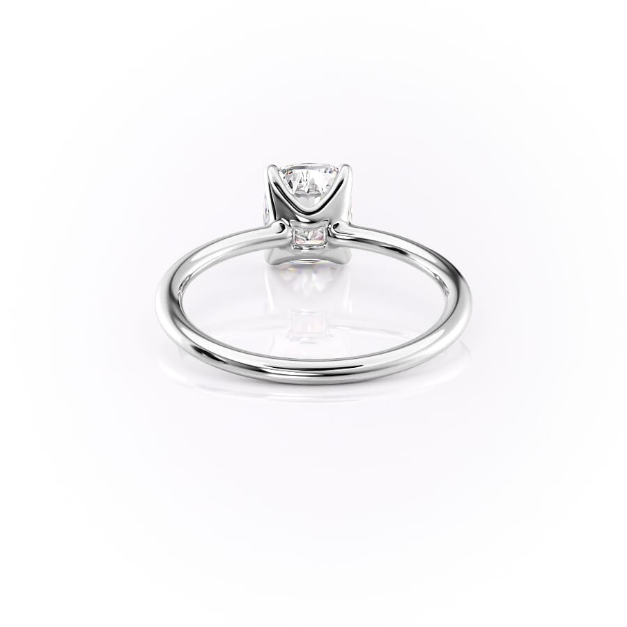 Imperial Grace 2.10 Carat VVS1 Lab‑Grown Elongated Cushion Solitaire Engagement Ring in 18K White Gold Back View