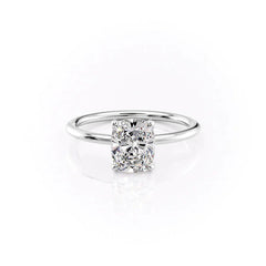 Imperial Grace 2.10 Carat VVS1 Lab‑Grown Elongated Cushion Solitaire Engagement Ring in 18K White Gold Front View