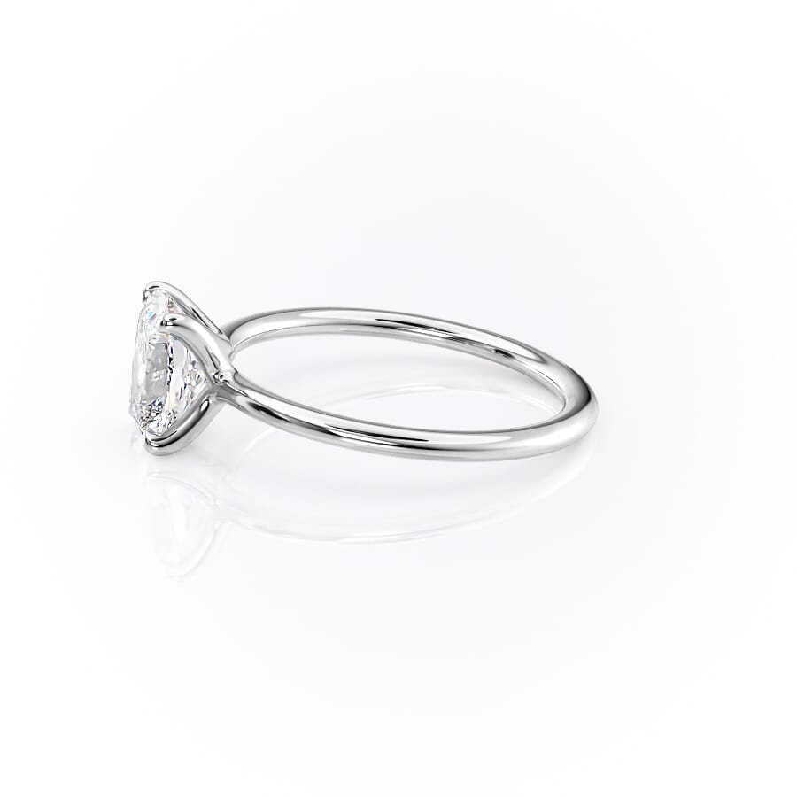 Imperial Grace 2.10 Carat VVS1 Lab‑Grown Elongated Cushion Solitaire Engagement Ring in 18K White Gold Left View