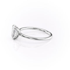 Imperial Grace 2.10 Carat VVS1 Lab‑Grown Elongated Cushion Solitaire Engagement Ring in 18K White Gold Left View