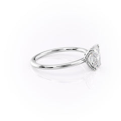 Imperial Grace 2.10 Carat VVS1 Lab‑Grown Elongated Cushion Solitaire Engagement Ring in 18K White Gold Right View