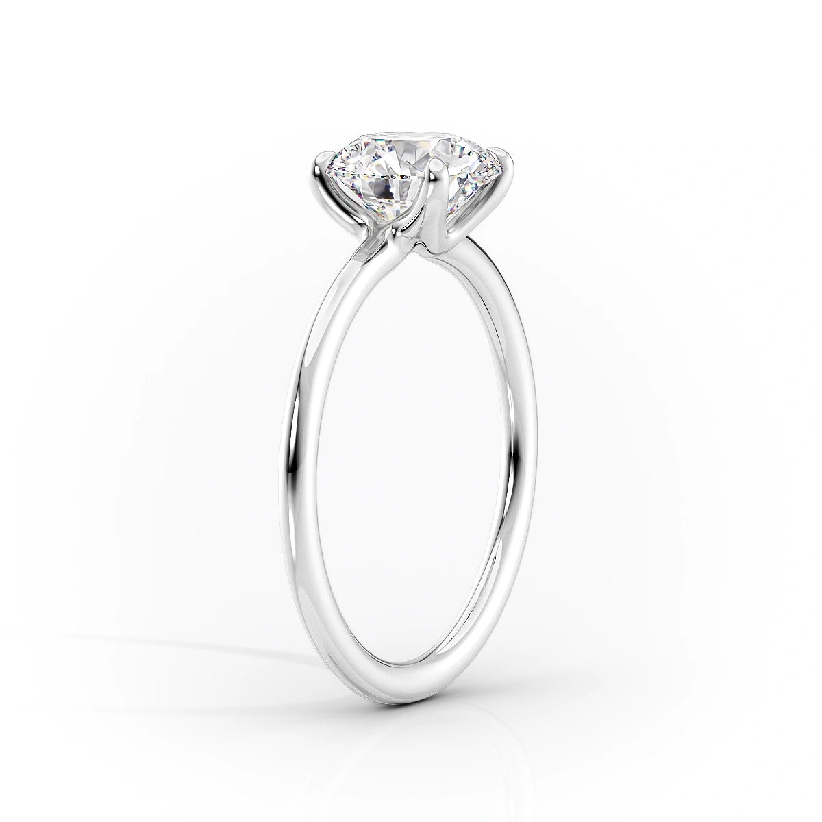 Imperial Grace 2.10 Carat VVS1 Lab‑Grown Elongated Cushion Solitaire Engagement Ring in 18K White Gold Stand View