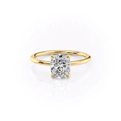 Imperial Grace 2.10 Carat VVS1 Lab‑Grown Elongated Cushion Solitaire Engagement Ring in 18K Yellow Gold Front View