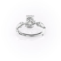 Infinite Rays 2.50 Carat VVS1 Lab-Grown Radiant Three-Stone Ring in 18K White Gold Back View 