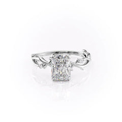 Infinite Rays 2.50 Carat VVS1 Lab-Grown Radiant Three-Stone Ring in 18K White Gold Front View 
