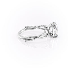 Infinite Rays 2.50 Carat VVS1 Lab-Grown Radiant Three-Stone Ring in 18K White Gold Right View 