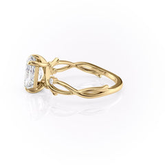 Infinite Rays 2.50 Carat VVS1 Lab-Grown Radiant Three-Stone Ring in 18K Yellow Gold Left View