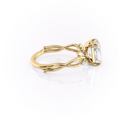 Infinite Rays 2.50 Carat VVS1 Lab-Grown Radiant Three-Stone Ring in 18K Yellow Gold Right View