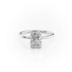 Ivy Crest 1.41 Carat VVS Lab-Grown Radiant Hidden Halo Engagement Ring in 18K White Gold Front View