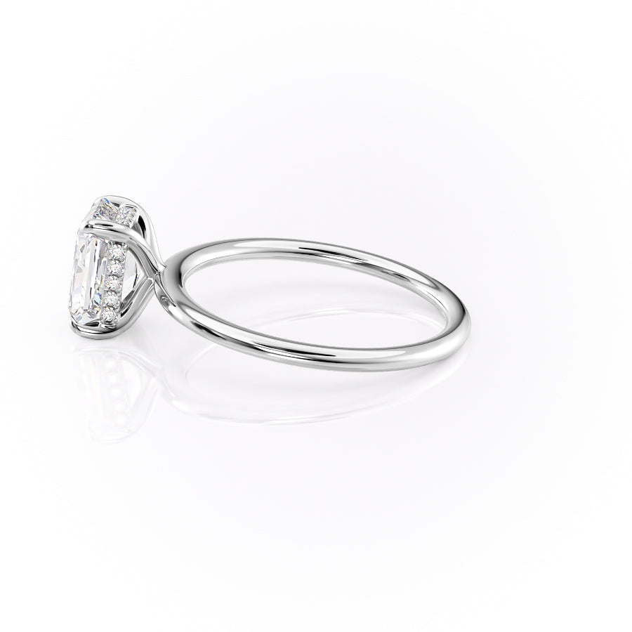 Ivy Crest 1.41 Carat VVS Lab-Grown Radiant Hidden Halo Engagement Ring in 18K White Gold Left View