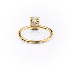Ivy Crest 1.41 Carat VVS Lab-Grown Radiant Hidden Halo Engagement Ring in 18K Yellow Gold Back View