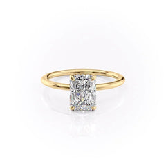 Ivy Crest 1.41 Carat VVS Lab-Grown Radiant Hidden Halo Engagement Ring in 18K Yellow Gold Front View
