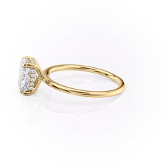 Ivy Crest 1.41 Carat VVS Lab-Grown Radiant Hidden Halo Engagement Ring in 18K Yellow Gold Left View