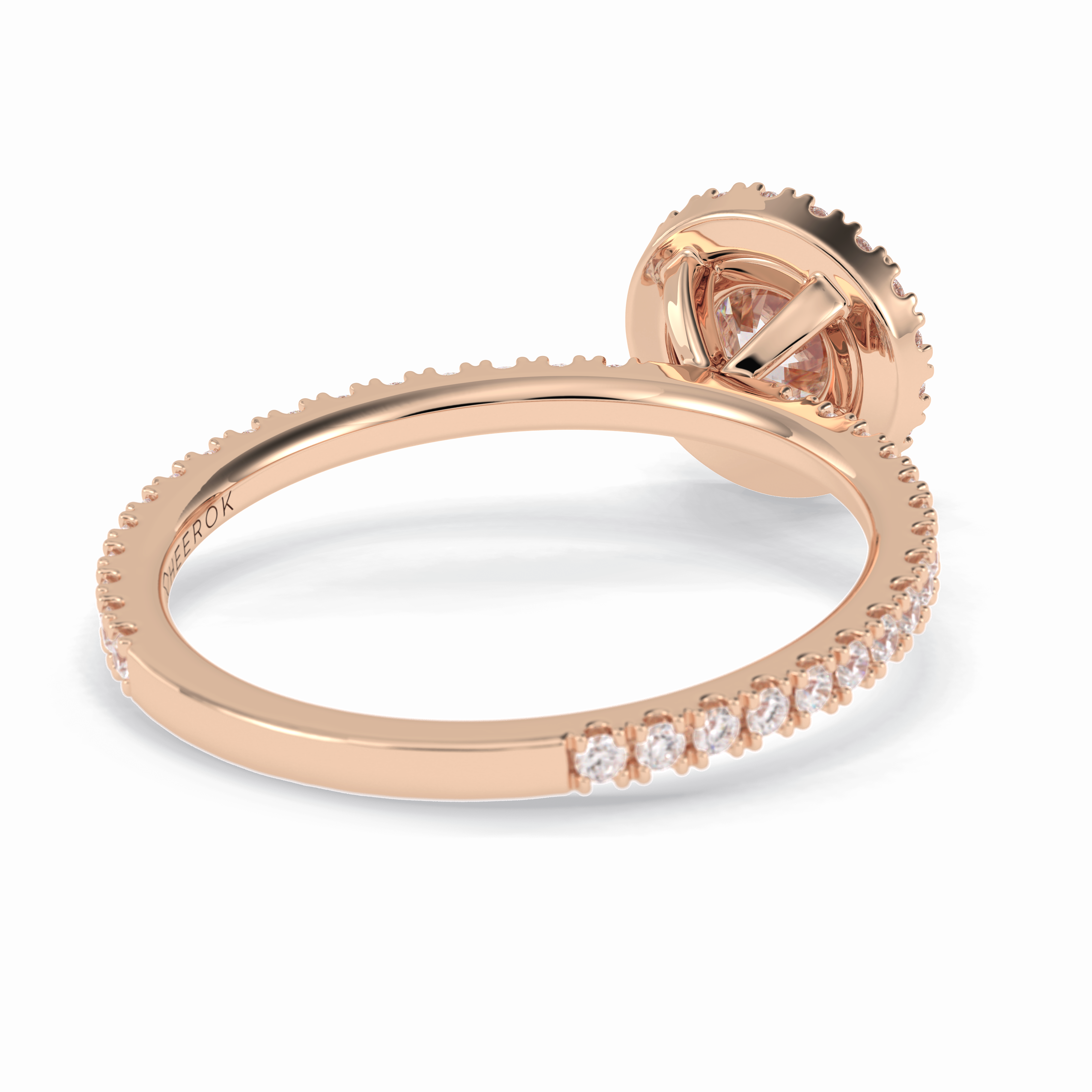 Luminary 0.75 Carat Round VS1 Moissanite Halo Engagement Ring in 18K Rose Gold