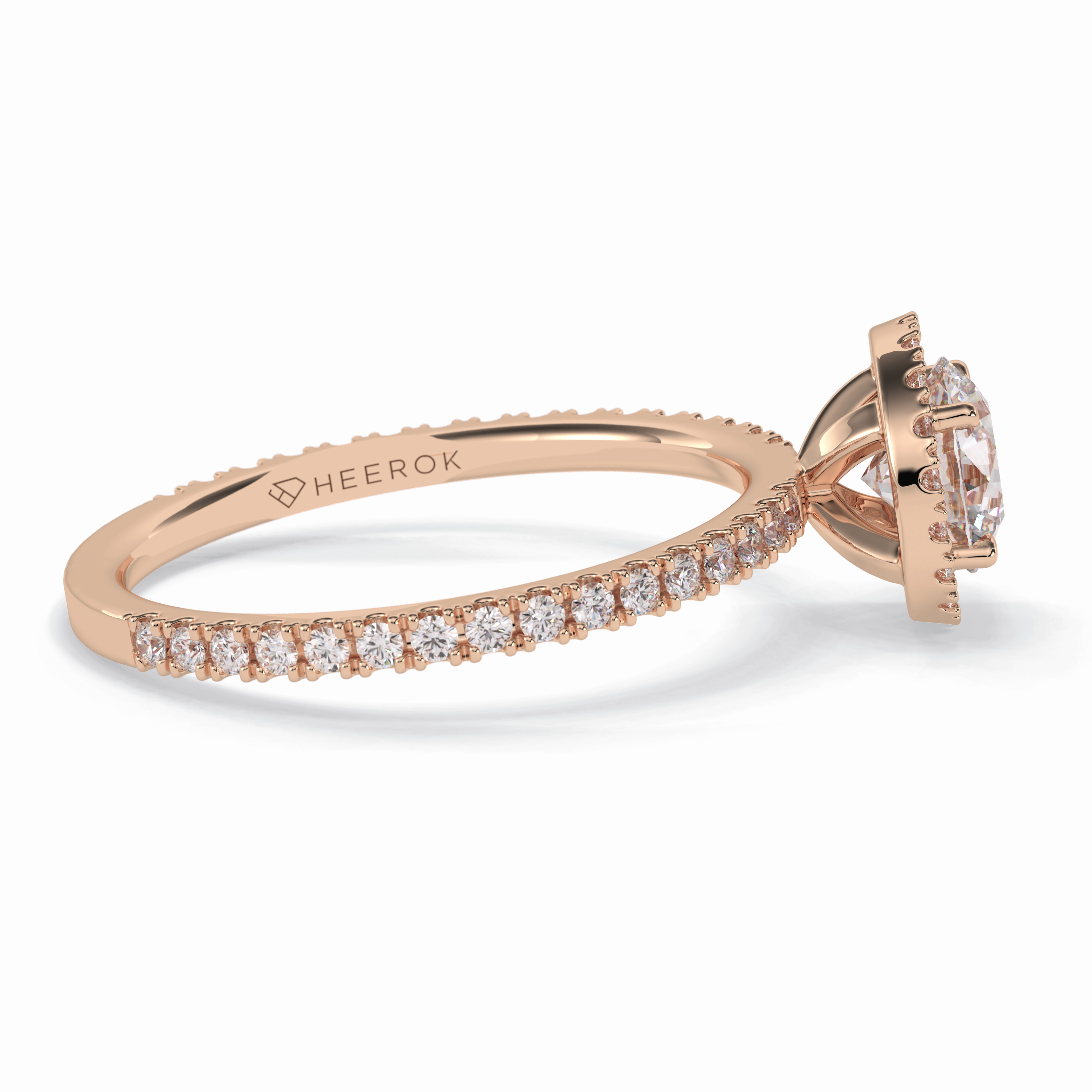 Luminary 0.75 Carat Round VS1 Moissanite Halo Engagement Ring in 18K Rose Gold