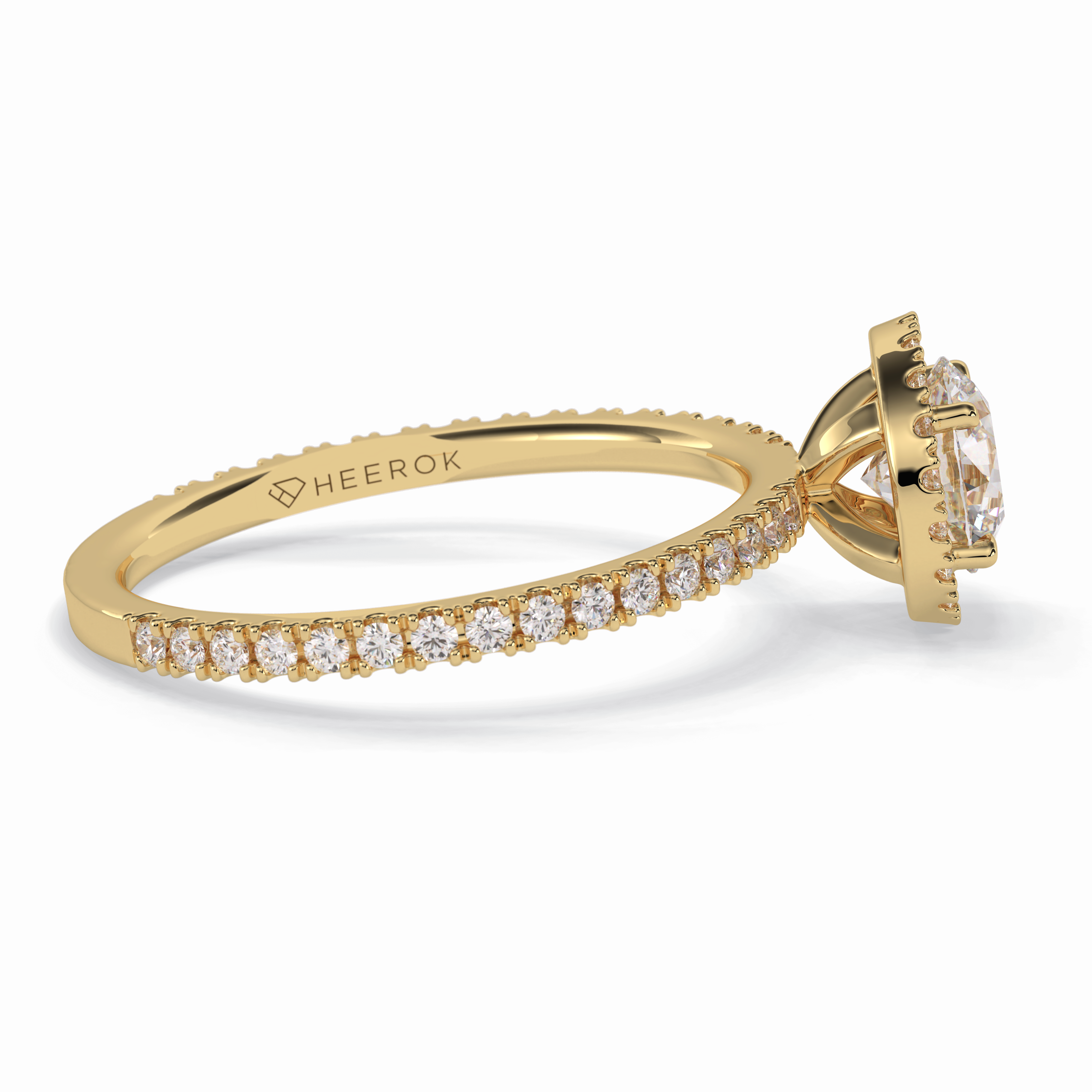 Luminary 0.75 Carat Round VS1 Lab-Grown Halo Engagement Ring in 18K Gold