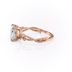 Luminescent 2.78 Carat VVS1 Lab-Grown Radiant Three-Stone Engagement Ring in 18K Rose Gold Left View