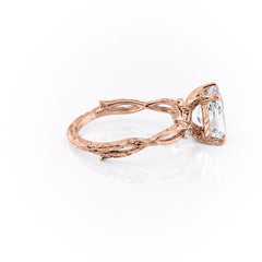Luminescent 2.78 Carat VVS1 Lab-Grown Radiant Three-Stone Engagement Ring in 18K Rose Gold Right View